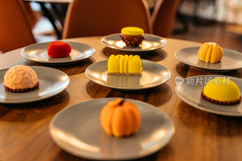 Mini Cakes On The Table In A Café